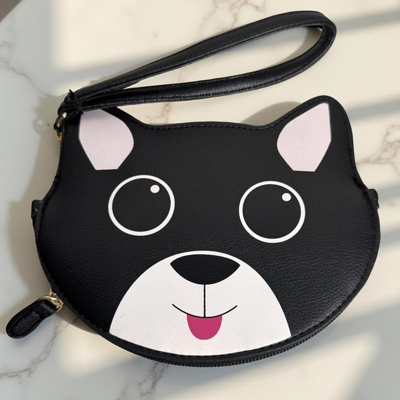 Luv Betsey Johnson darling Coin Purse,Wristlet Cat White Black Zip Closure 5"x7" - Picture 1 of 4